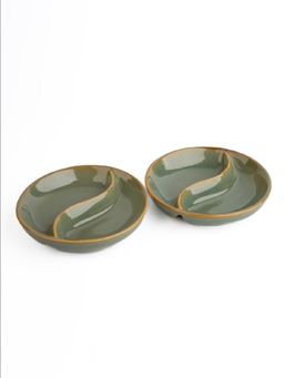 Simply Soho - handcrafted ceramic dual-compartment dips (Pack of 2)
