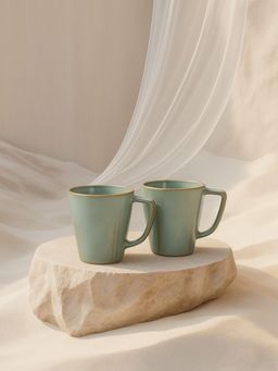 Simply Soho - Blue Solid handcrafted mugs (Pack of 2)