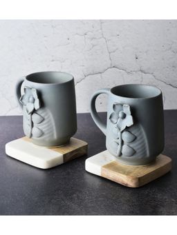Simply Soho - Grey handcrafted ceramic Coffee Mugs (Pack of 2)