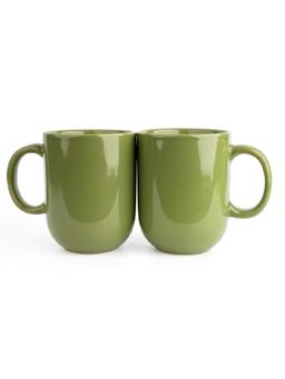 Simply Soho - Green Handcrafted Coffee Ceramic Mugs (Pack of 2)