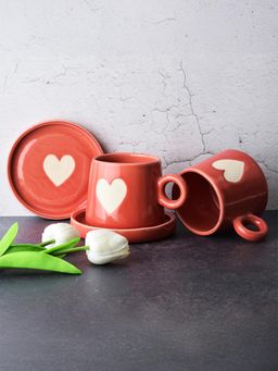 Simply Soho - Orange handcrafted ceramic Cup and matching saucer