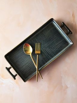 Simply Soho - Blue Ceramic Dishwasher and Microwave Serving Tray