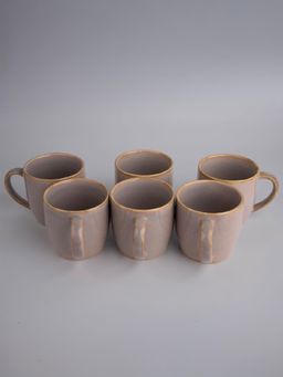 Simply Soho - Brown handcrafted stoneware Tea cups (Pack of 6)
