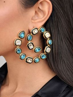 Isharya - Aquamarine Sea Dreams Earrings 18Kt Gold Plated
