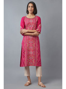 W - Pink Floral Kurta