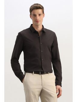 Allen Solly - Men Brown Solid Full Sleeves Formal Shirt