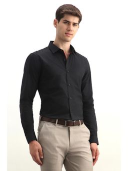 Allen Solly - Men Black Solid Full Sleeves Formal Shirt