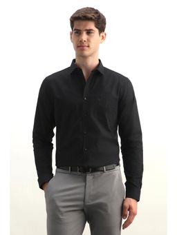 Allen Solly - Men Black Solid Full Sleeves Formal Shirt