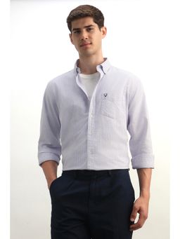 Allen Solly - Men Lilac Classic Fit Stripe Full Sleeves Casual Shirt