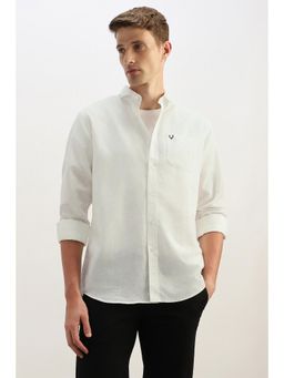Allen Solly - Men White Classic Fit Solid Full Sleeves Casual Shirt