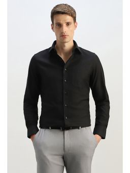 Allen Solly - Men Black Textured Full Sleeves Formal Shirt