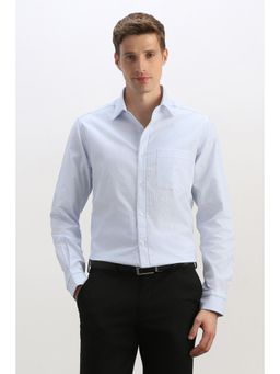 Allen Solly - Men Light Blue Check Full Sleeves Formal Shirt