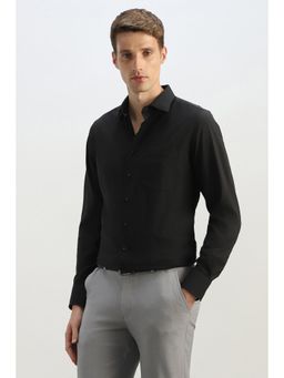 Allen Solly - Men Black Solid Full Sleeves Formal Shirt