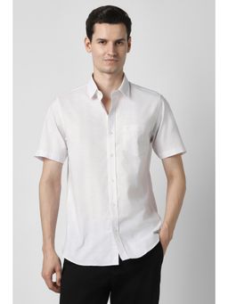 Peter England - Men White Slim Fit Textured Shirt
