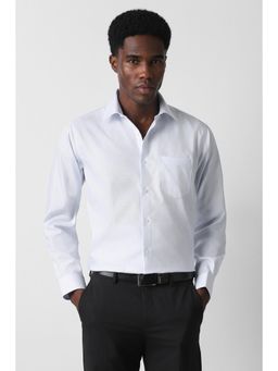 Van Heusen - Men White Custom Fit Check Full Sleeves Formal Shirt