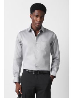 Van Heusen - Men Grey Regular Fit Stripe Full Sleeves Formal Shirt