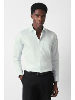 Van Heusen - Men Green Slim Fit Textured Full Sleeves Formal Shirt