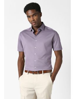 Van Heusen - Men Mauve Slim Fit Solid Half Sleeves Formal Shirt