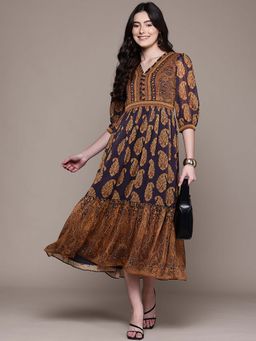 Aarke Ritu Kumar - Navy Menakiya Long Dress