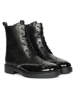 Saint G - Womens Black Leather Ankle Boots
