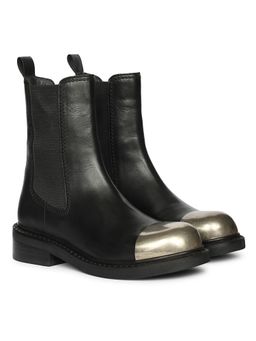Saint G - Womens Black Leather Ankle Chelsea Boots