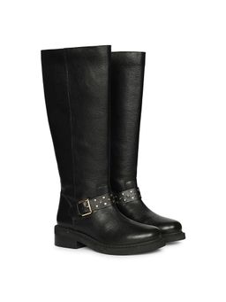 Saint G - Womens Black Leather Ankle Buckle Boots