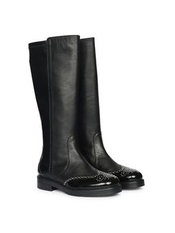 Saint G - Womens Black Leather Long Boots