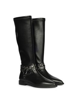 Saint G - Womens Black Leather Long Boots