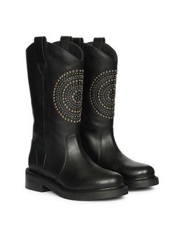 Saint G - Womens Black Leather Calf Boots