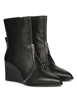 Saint G - Womens Black Leather Wedge Boots
