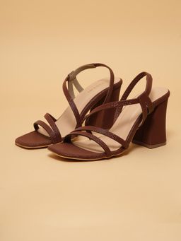 ERIDANI - Tova Brown Strappy Heels