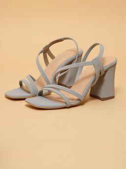 ERIDANI - Tova Grey Strappy Heels