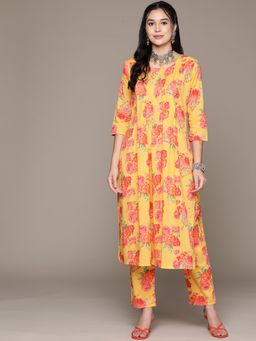 Readiprint - A Line Style Cotton Yellow Kurta with Pant (Set of 2)