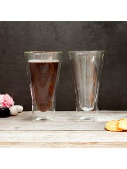 EZ Life - Borosilicate Double Wall Multi-Use Goblet Glass - Transparent - 300 ml - Pack of 2