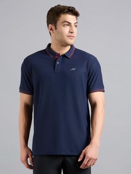 SKECHERS - Mens Navy Blue Contrast Inner Placket T-Shirt