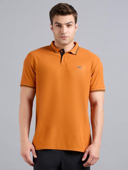 SKECHERS - Mens Orange Contrast Inner Placket T-Shirt