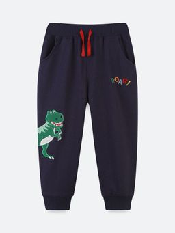 Oh Rare - Boys Navy Blue Embroidered Jogger