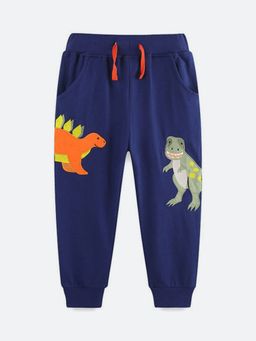 Oh Rare - Boys Navy Blue Embroidered Jogger