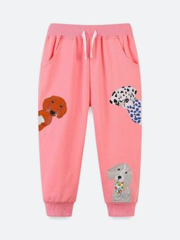 Oh Rare - Girls Pink Embroidered Jogger