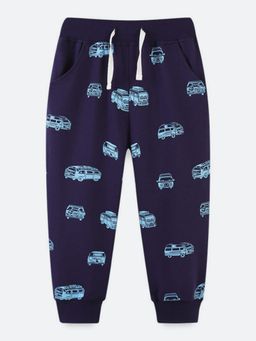 Oh Rare - Boys Navy Blue Printed Jogger