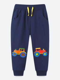 Oh Rare - Boys Navy Blue Embroidered Jogger