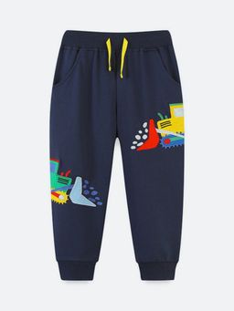 Oh Rare - Boys Navy Blue Embroidered Jogger