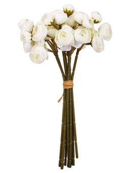 Tayhaa - White & Green Rose Artificial Flower