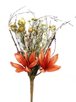 Tayhaa - Red & Green Lily Artificial Flower