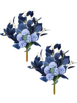 Tayhaa - Blue & Green 2 Pieces Hydrangea Artificial Flower