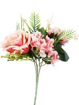 Tayhaa - Red & Green Rose Artificial Flower