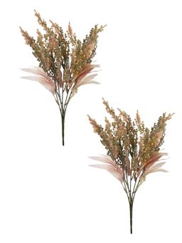 Tayhaa - Gold-Toned 2 Pieces Wheat and Eucalyptus Faux Bouquet Artificial Flower