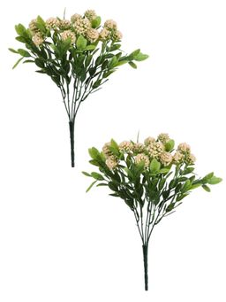 Tayhaa - Yellow 2 Pieces Cherry Blossom Artificial Flower With Pot