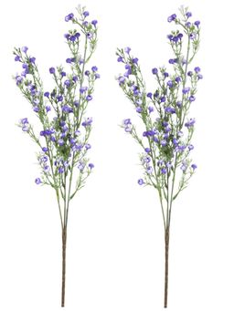 Tayhaa - Purple & Green 2 Pieces Babys Breath Stems Artificial Flowers