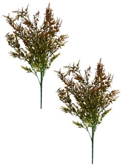 Tayhaa - Brown & Green 2 Pieces Fern Sprays Artificial Flower